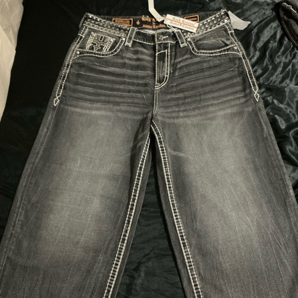 Jaded London Black and White Relaxed Men Jeans